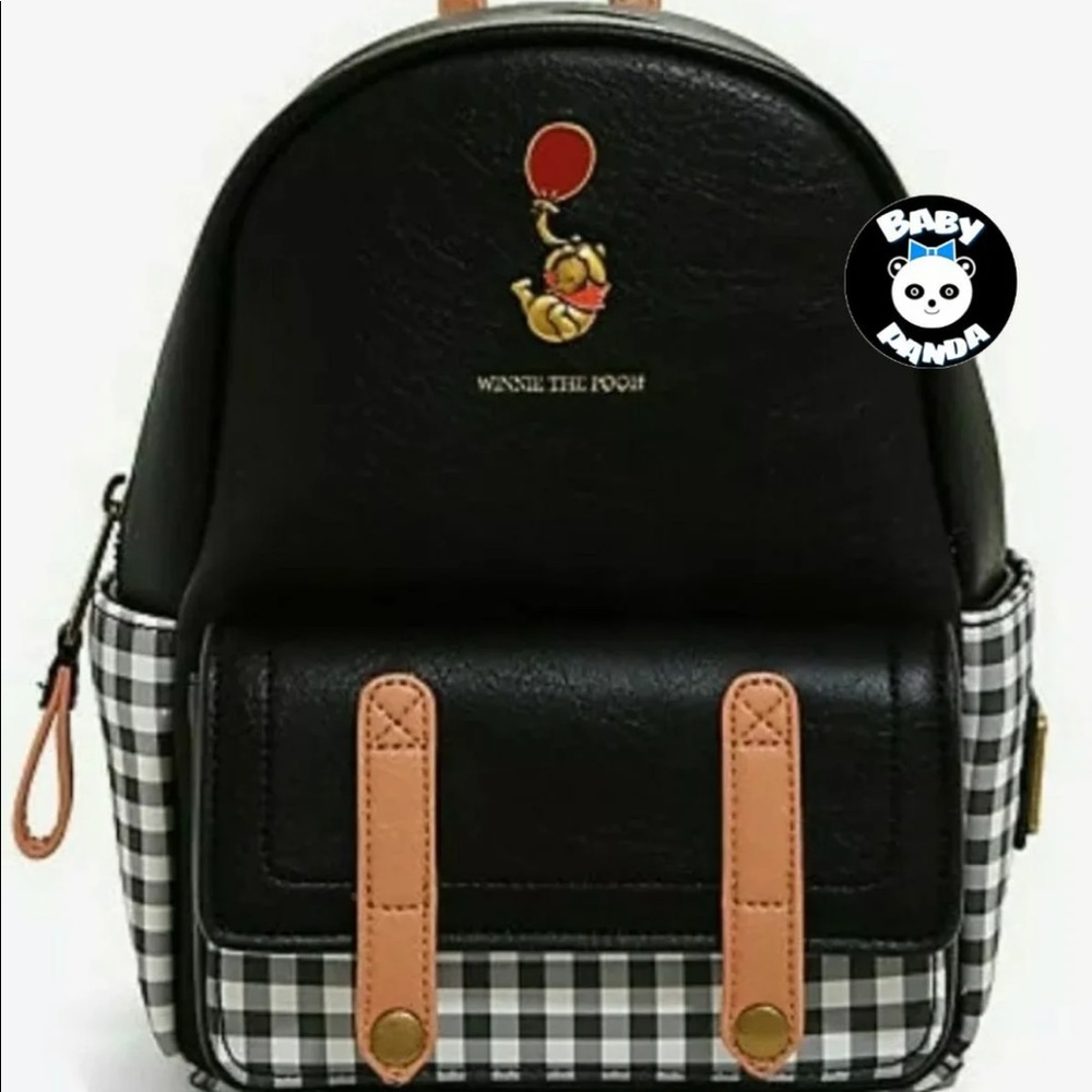 Iso Winnie the Pooh/Poohbear plaid /checkered mini back pack and card holder